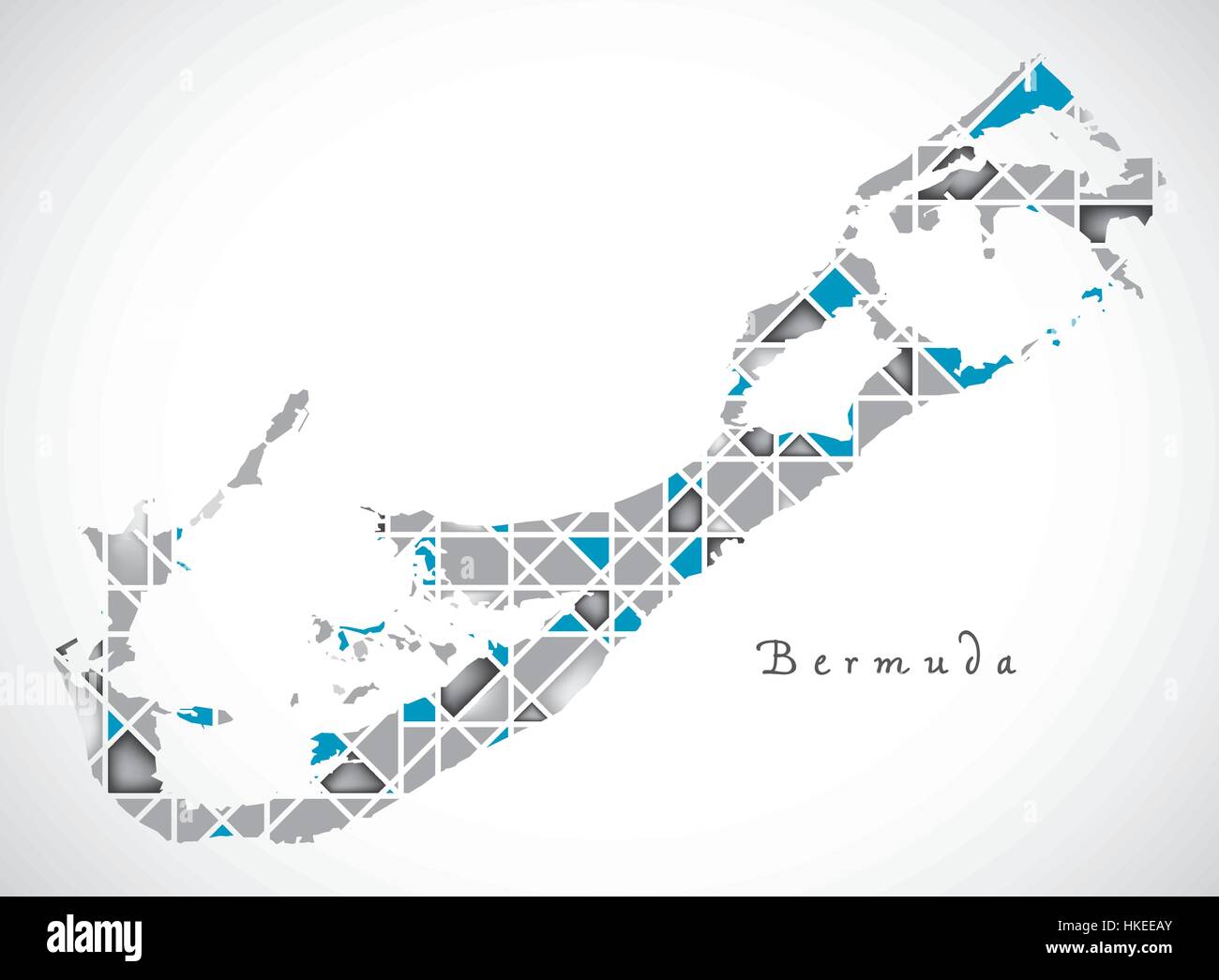 Bermuda Mappa crystal diamond style Illustrazione illustrazione Illustrazione Vettoriale