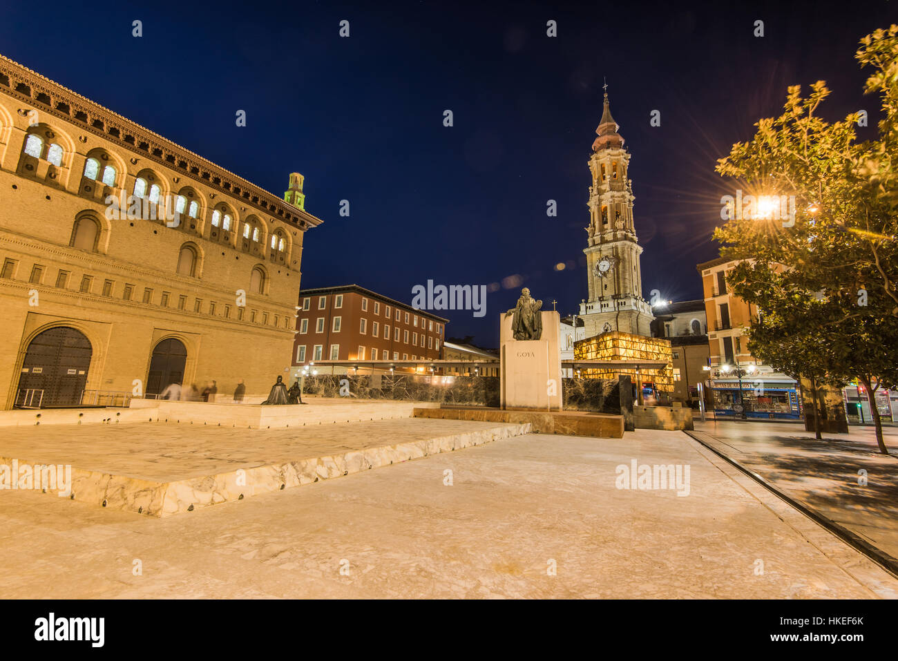 Catedral del Salvador de Zaragoza Foto Stock