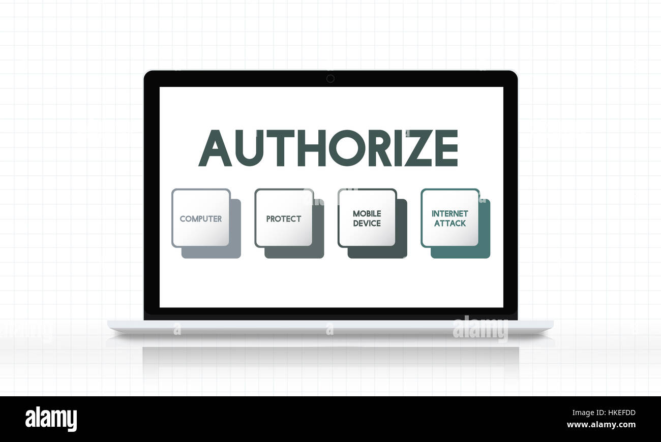 Il permesso di autorizzazione di sicurezza di rete il concetto di sistema Foto Stock