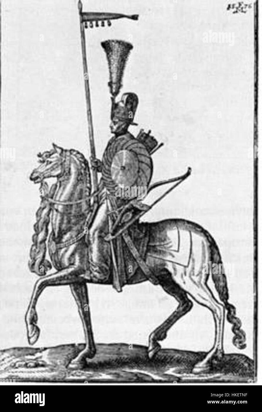 Questa opera d'arte, intitolata "Sipahi3", presenta una rappresentazione tradizionale di un Sipahi, un cavaliere ottomano. Il pezzo mette in evidenza la storia culturale e militare dell'Impero Ottomano, sottolineando il ruolo dei Sipahi come classe guerriera d'élite. I dettagli intricati e l'accuratezza storica rendono questo un esempio significativo di arte a tema ottomano. Foto Stock