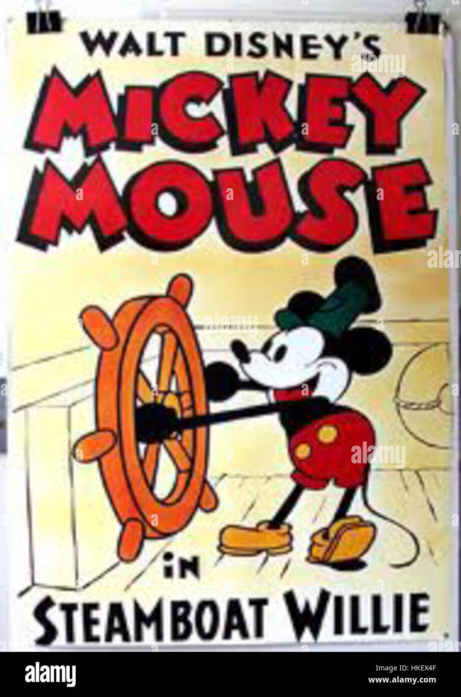 Steamboat Willie, un film d'animazione di Walt Disney, con Mickey Mouse nella sua prima apparizione pubblica, ha introdotto il sonoro sincronizzato nell'animazione nel 1928. Foto Stock