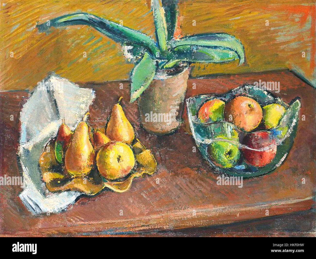 Anton Faistauer, un artista austriaco, ha creato una natura morta con piante di aloe, mostrando la sua maestria nel colore, nella forma e nella luce. Foto Stock