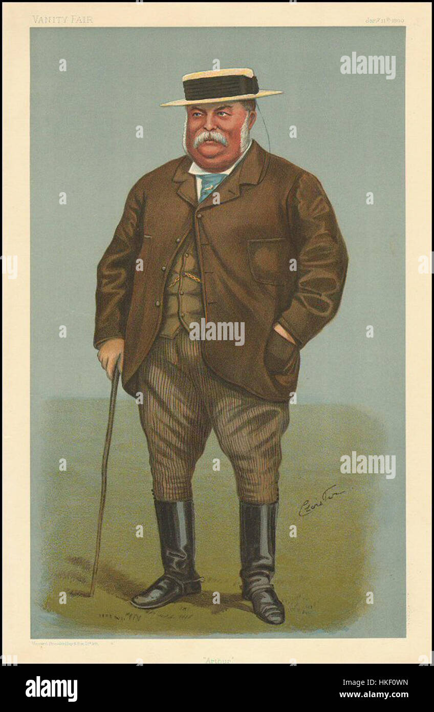 Questa caricatura di Vanity Fair dell'11 gennaio 1900, di Arthur Yates cattura l'essenza dello stile satirico del periodo. Il pezzo raffigura umoristicamente il suo soggetto, contribuendo all'iconica serie di caricature politiche e sociali. Foto Stock
