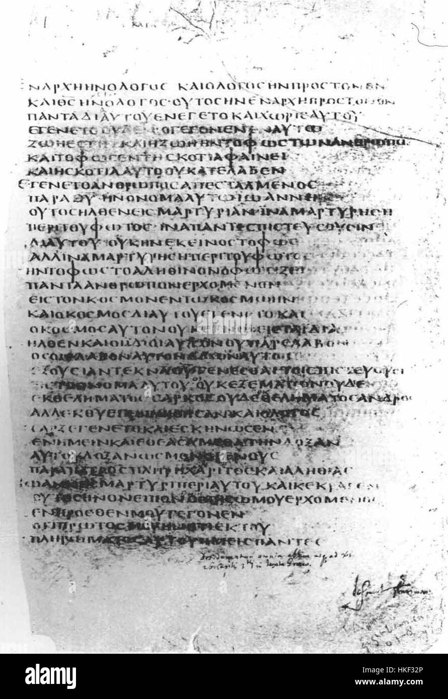 Il Codex Bezae è un antico manoscritto del nuovo Testamento, notevole per i suoi testi greci e latini. È un importante documento storico per gli studi biblici, che mostra i primi testi cristiani e le loro variazioni. Foto Stock