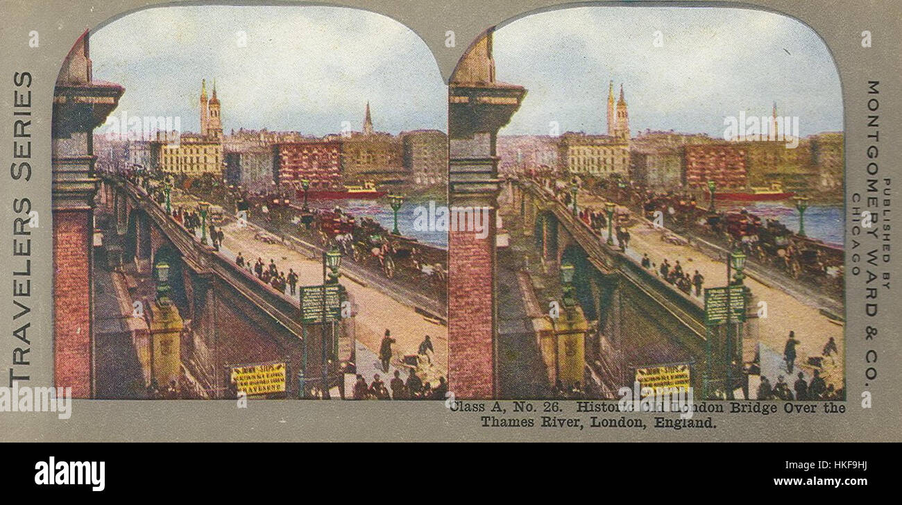 Questa opera d'arte rappresenta una vista vivace e colorata del London Bridge, che mostra la sua architettura iconica e la vivace vita intorno ad esso. Il pezzo cattura l'energia di uno dei monumenti più famosi di Londra. Foto Stock