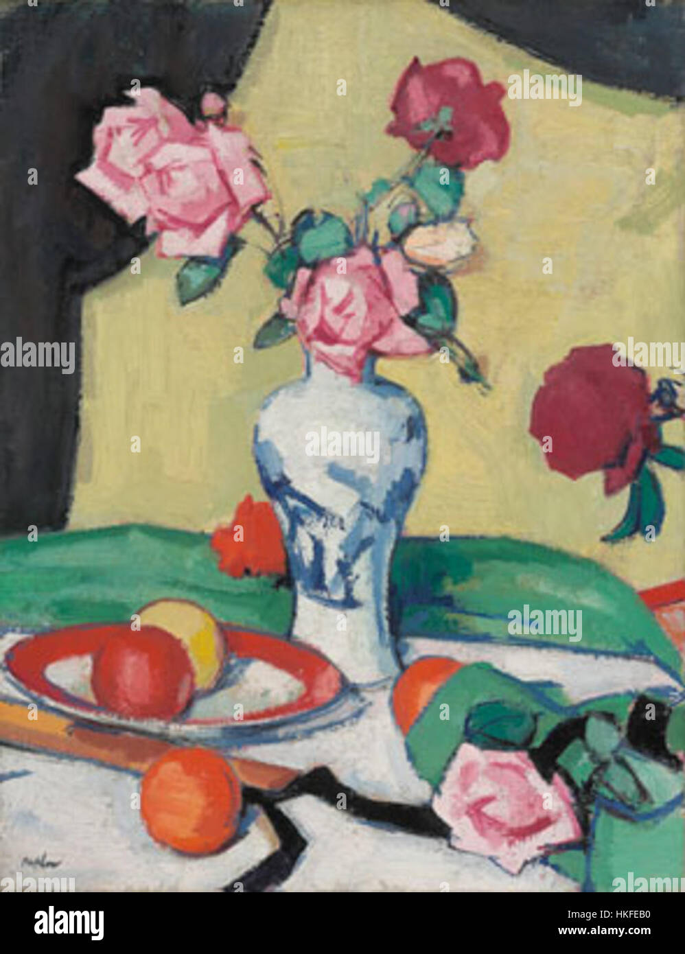 Samuel John Peploe, Still Life con arance & Roses Foto Stock