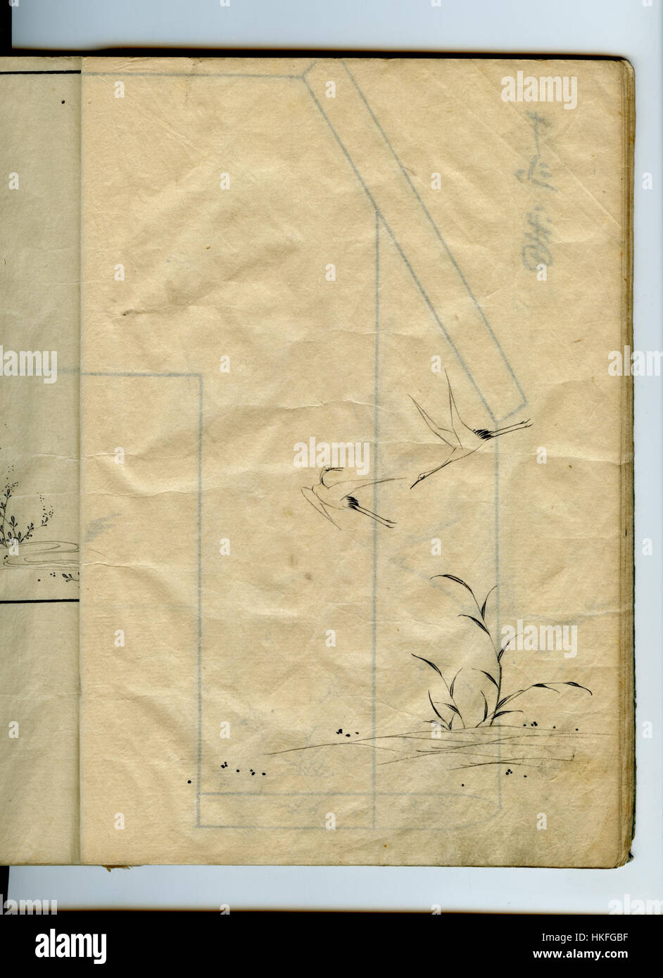 Raccolta di Wittig.manoscritto 02.Libro di kimono progetta gru.Design.vista in dettaglio.02 di 02.testscan.02 Foto Stock