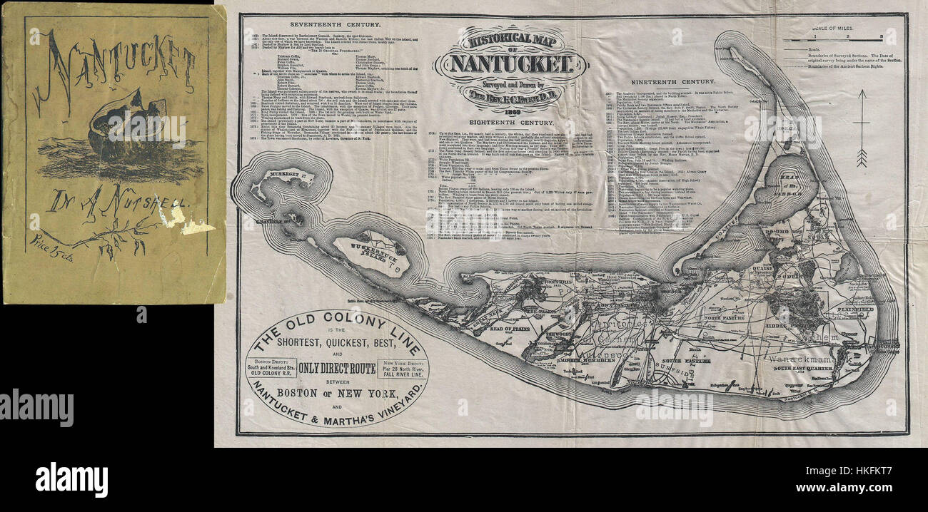 1889 Ewer mappa di Nantucket, Massachusetts Geographicus Nantucket ewer 1889 Foto Stock