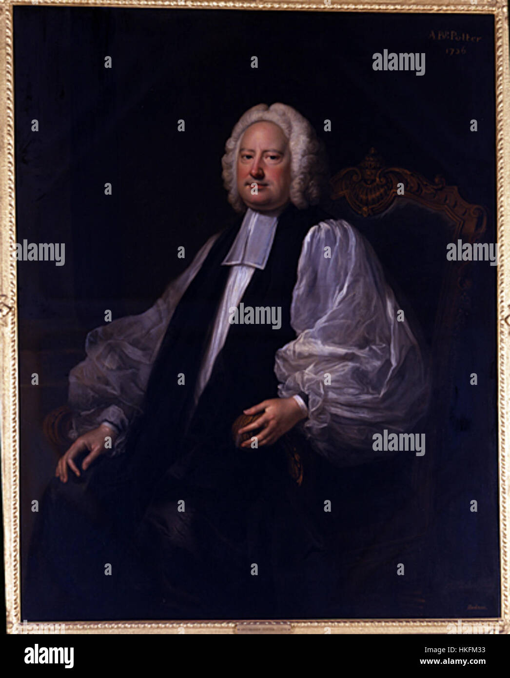 Arcivescovo John Potter, una figura ecclesiastica del XVIII secolo, in un classico ritratto pittorico. Foto Stock
