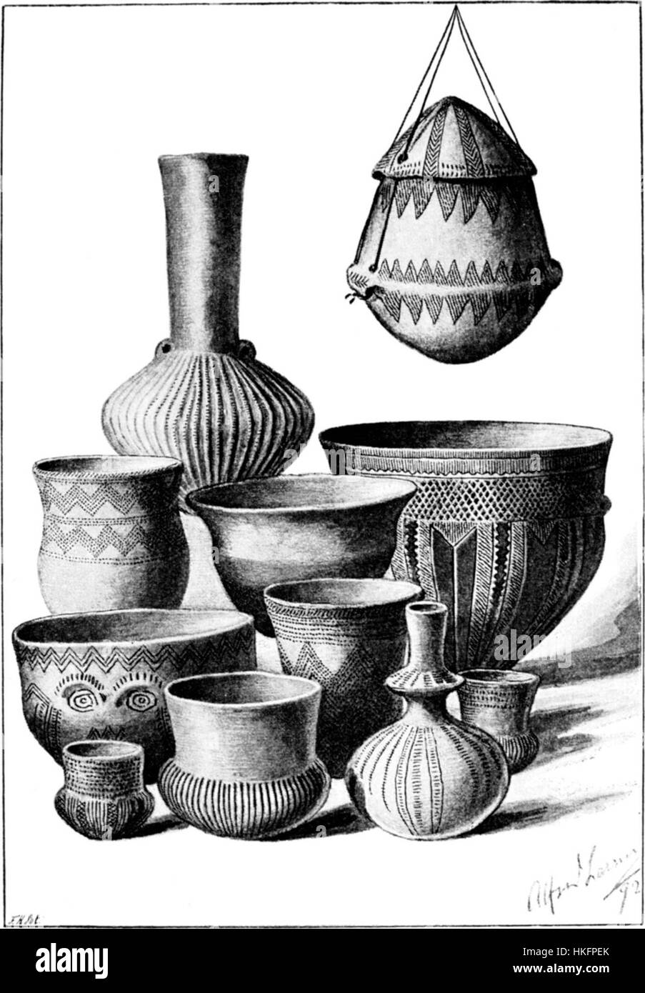 Questa ceramica preistorica danese, conosciuta come "Danske Lerkar", risale all'età della pietra. La ceramica veniva utilizzata per la vita quotidiana e per i rituali, offrendo una visione dell'antica artigianato e della prima cultura umana in Danimarca. Foto Stock Questa ceramica preistorica danese, conosciuta come "Danske Lerkar", risale all'età della pietra. La ceramica veniva utilizzata per la vita quotidiana e per i rituali, offrendo una visione dell'antica artigianato e della prima cultura umana in Danimarca. Foto Stock