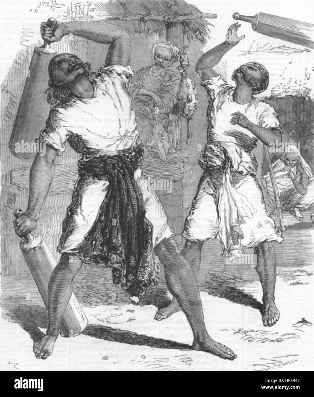 Un dipinto della metà del XIX secolo che raffigura la calistenica, che mostra l'approccio dell'epoca alla forma fisica e all'educazione fisica. L'opera enfatizza la forma e la grazia implicate nella pratica, con un contesto storico per il suo significato culturale. Foto Stock
