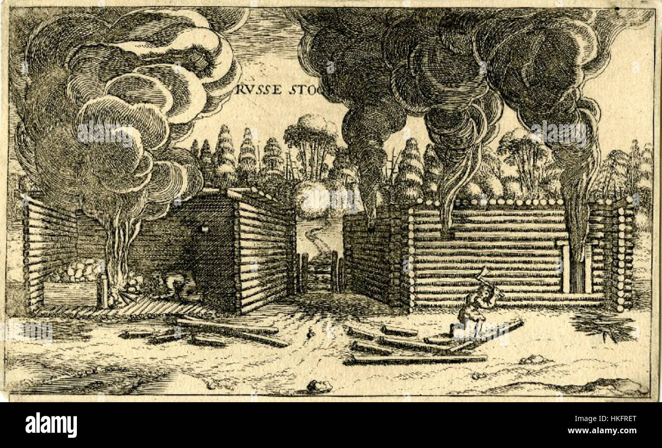 *Russian House Goeteeris* è un'opera d'arte che rappresenta l'architettura tradizionale russa e la vita domestica nel XIX secolo. Il dipinto mette in evidenza la semplicità e la bellezza rustica delle case rurali russe, concentrandosi sulle strutture e la vita all'interno dell'ambiente del villaggio. Foto Stock