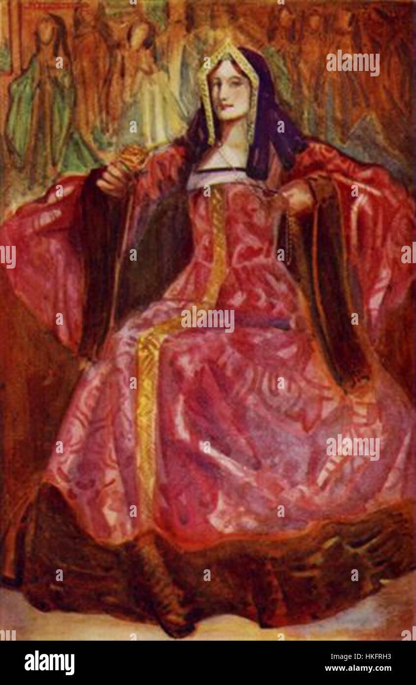 Questa opera artistica di Dion Clayton Calthrop presenta una porta in stile Tudor, che riflette il design architettonico e l'artigianato tipici del periodo Tudor. Il dipinto mette in evidenza i dettagli intricati e il significato storico di tali strutture. Foto Stock
