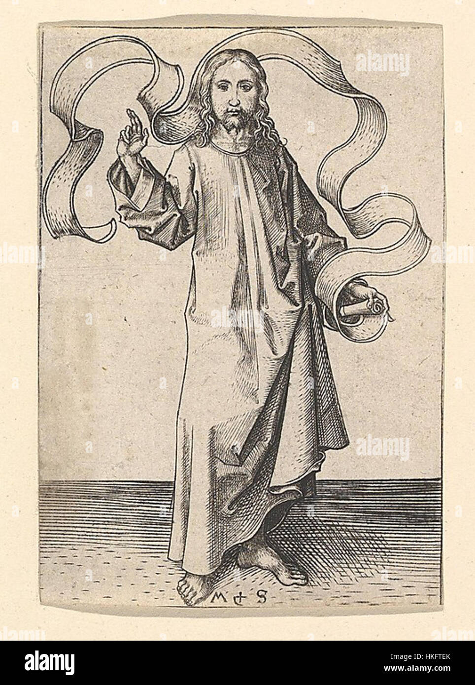 Martin Schongauer Der segnende Christus (L 32) Foto Stock