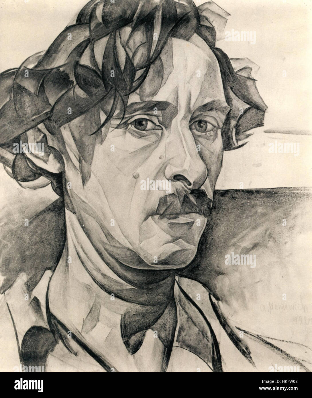 *Autoritratto* di Abraham Manievich presenta una rappresentazione introspettiva dell'artista stesso, enfatizzando il suo espressionismo unico e l'uso audace del colore e della forma. Foto Stock