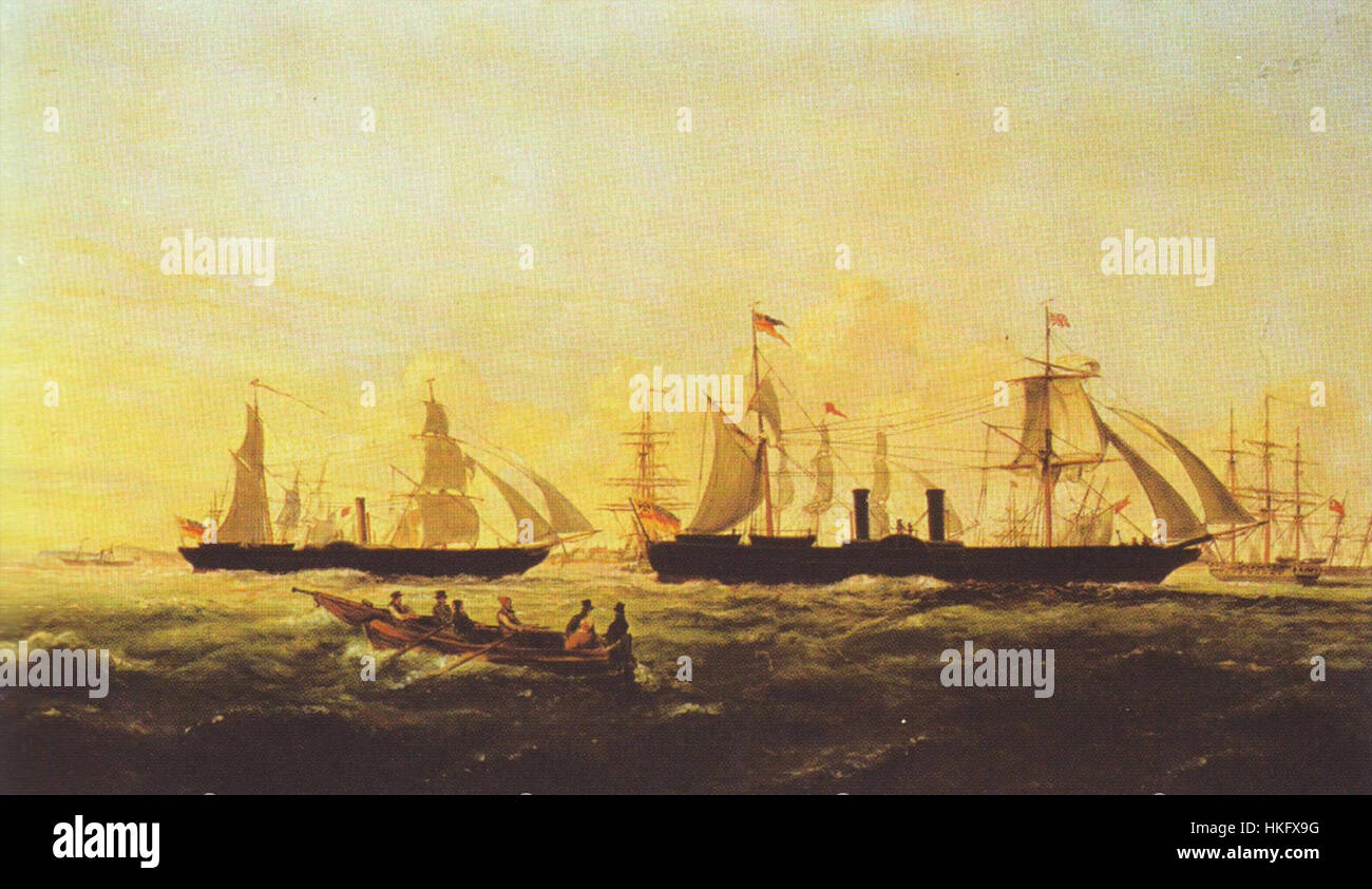 "Seeschlacht Helgoland" raffigura la battaglia navale nella battaglia di Helgoland, un significativo impegno militare durante la prima guerra mondiale. Il dipinto cattura l'intensità della battaglia e il significato storico della guerra navale. Foto Stock