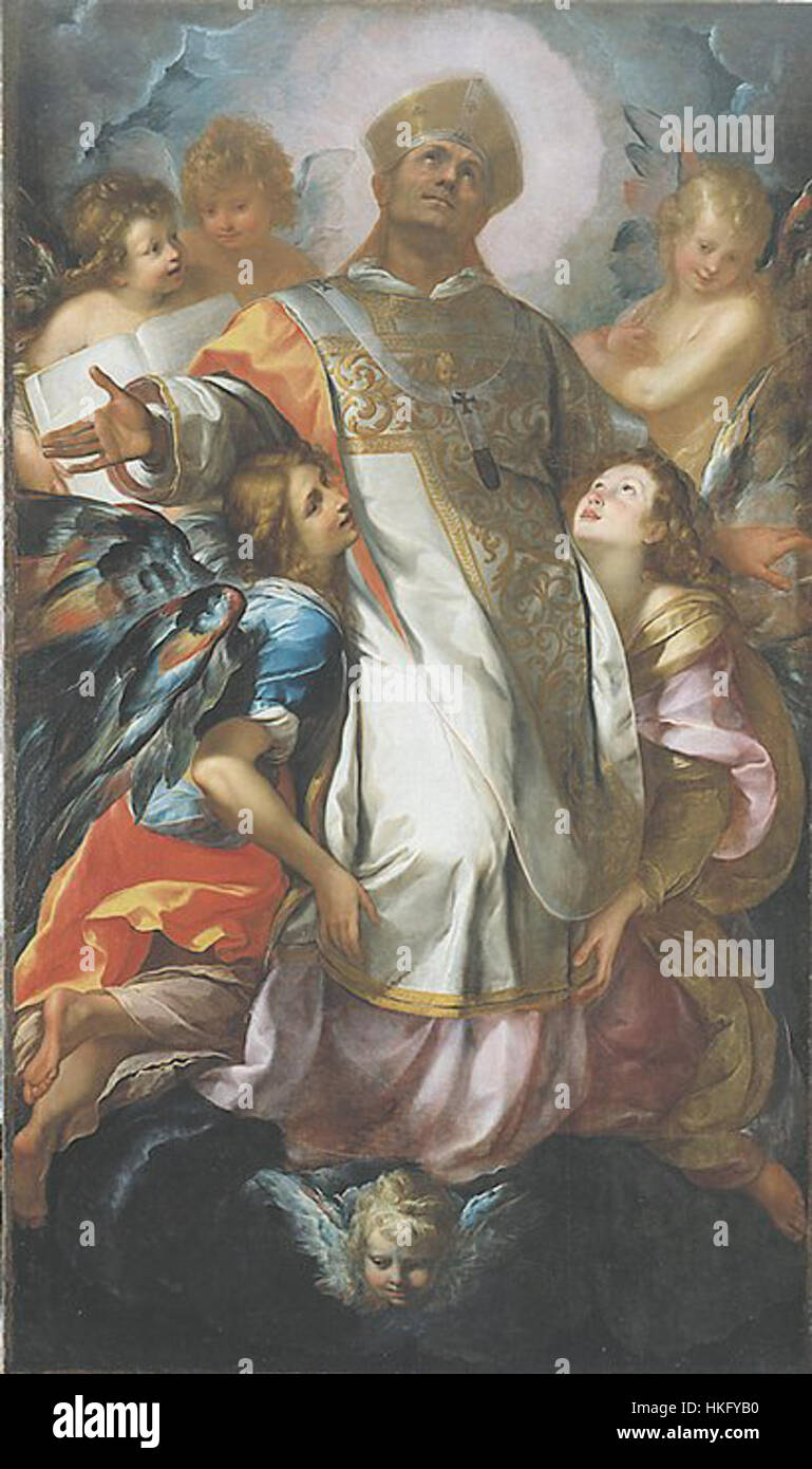 Dipinto di G.C. Procaccini raffigurante San Carlo Borromeo, situato nella collezione di Brera. Foto Stock