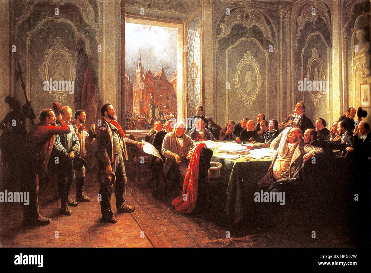 Questa opera d'arte, intitolata "Bilderrevolution0453", mostra un approccio astratto all'arte moderna, con particolare attenzione alla distorsione visiva e ai pattern dinamici. Il pezzo esplora il tema della percezione e l'interazione tra luce e colore. Foto Stock