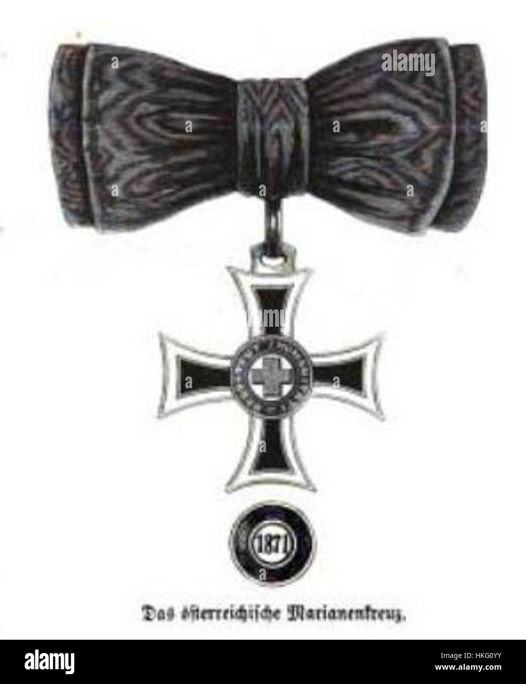 *Marianen Kreuz* (Croce mariana) è un simbolo religioso che rappresenta la Vergine Maria, spesso raffigurato nell'arte cristiana. Questa rappresentazione si concentra sul suo significato culturale e spirituale nel cristianesimo. Foto Stock