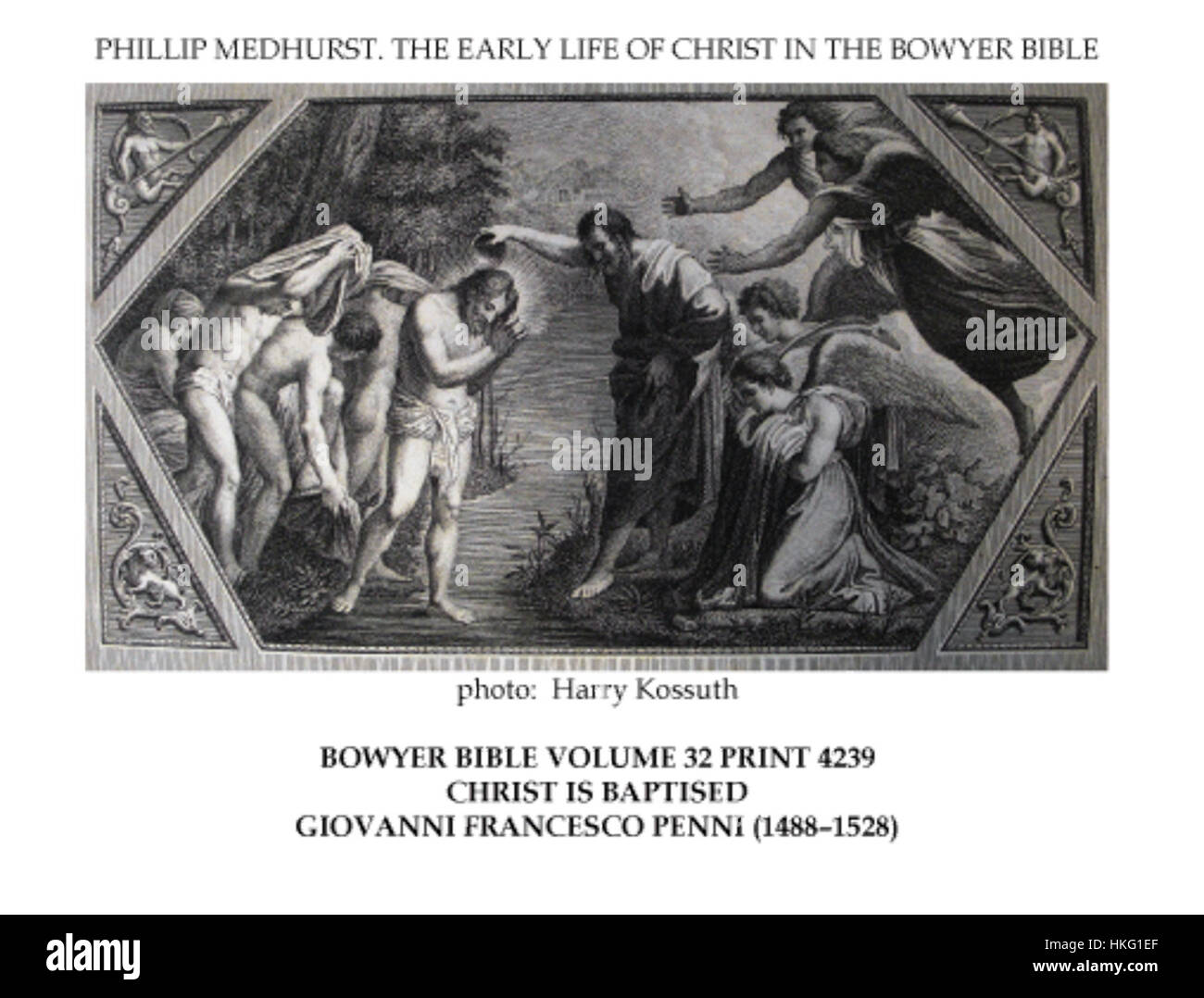 I primi anni di vita di Cristo nella Bibbia Bowyer stampare 15 di 21. Il battesimo di Gesù. Penni Foto Stock