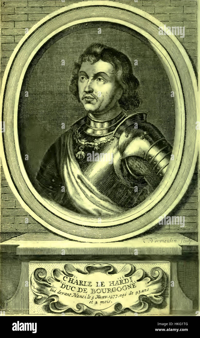 Memoires de Messire Philippe de Comines, Bruxelles, 1723 portr2 Foto Stock