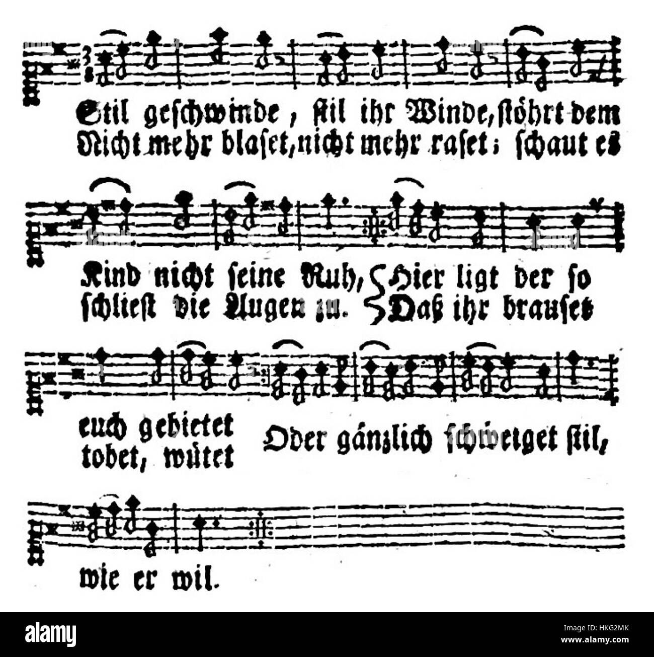 Questa composizione del 1755, *STILL geschwinde (Erde, singe) melodie*, è un pezzo di musica classica di un compositore sconosciuto. Riflette lo stile musicale del XVIII secolo, spesso associato al Barocco e ai primi periodi classici. Foto Stock