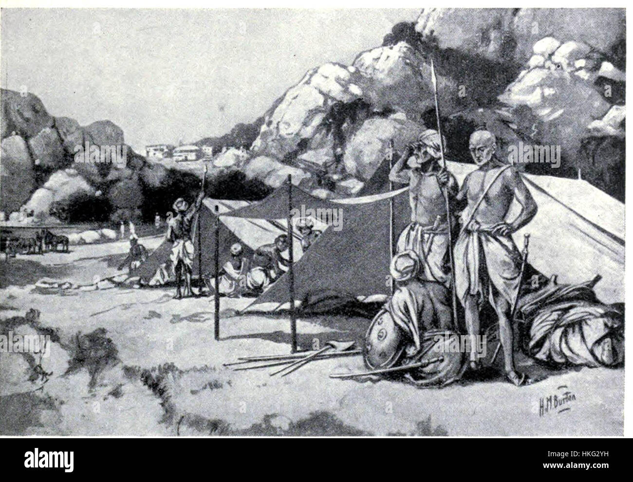 Questo dipinto cattura un momento cruciale nella formazione di un impero, raffigurando figure ed eventi chiave che gettarono le basi per il potere politico e l'espansione territoriale. L'opera enfatizza i temi della leadership, della strategia e del consolidamento dell'autorità. Foto Stock