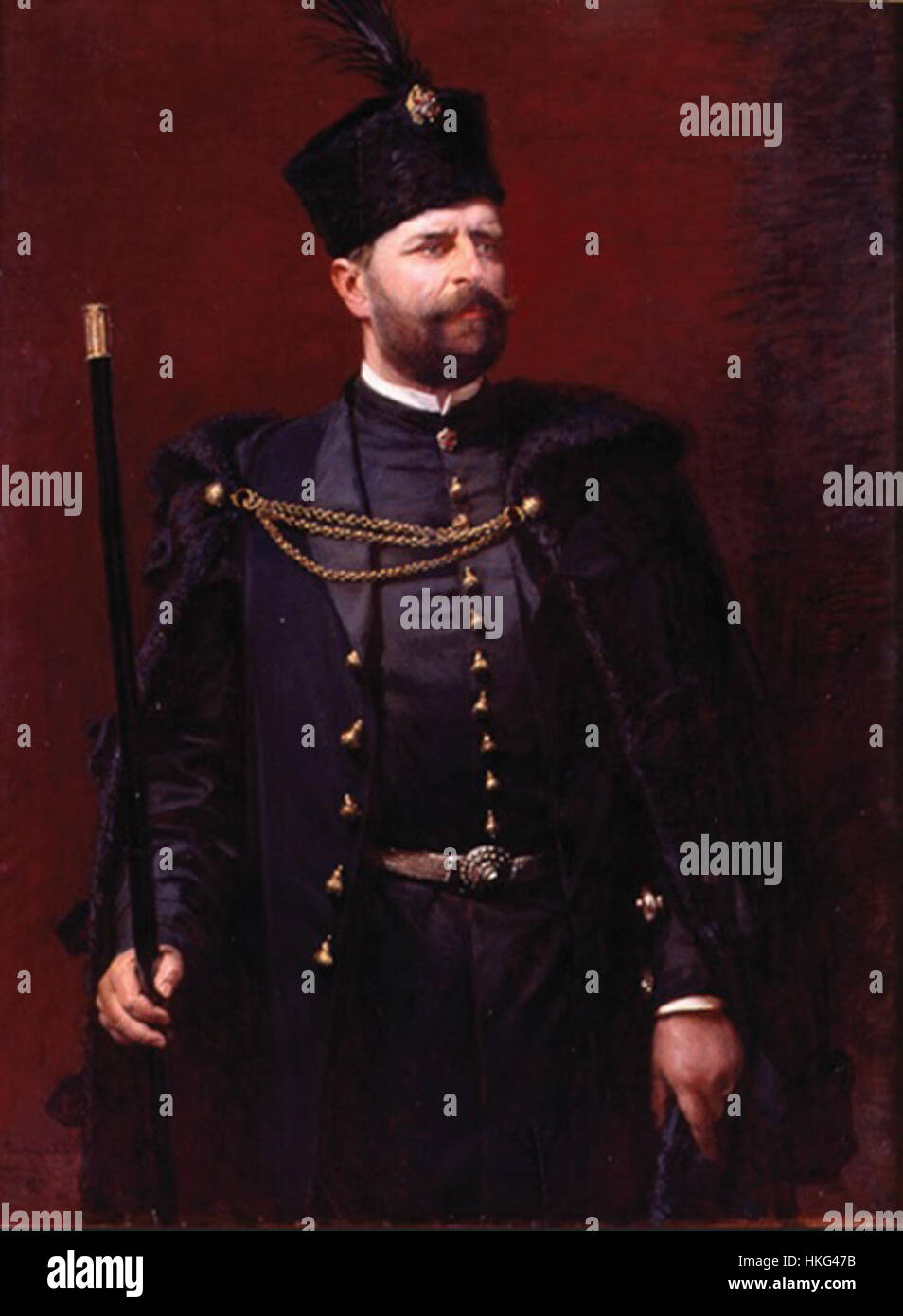 Andrzej Potocki era un nobile e ufficiale militare polacco, noto per il suo ruolo negli affari militari e politici polacchi durante il XVIII secolo. I suoi contributi all'esercito sono ben documentati, e la sua eredità come figura nobile è conservata in vari ritratti e documenti storici. Foto Stock