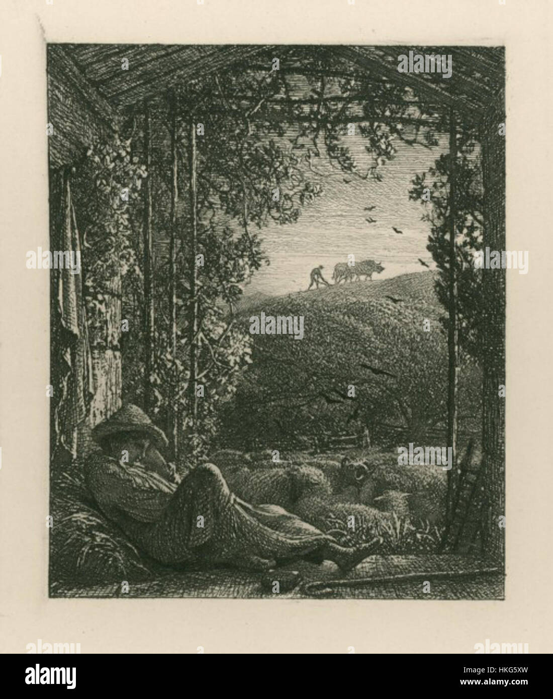 Samuel Palmer Sleeping pastore la mattina presto, 1857 (l'attacco Club, 1857) Foto Stock