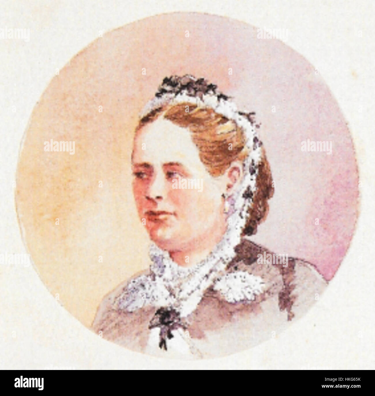 Questo ritratto del 1862 di Jane F. Hodge, dipinto da Thomas Hodge, cattura il soggetto in un raffinato stile vittoriano. Il dipinto riflette la ritrattistica della metà del XIX secolo, evidenziando il carattere del soggetto e l'abilità dell'artista nell'acquisire immagini e dettagli. Foto Stock