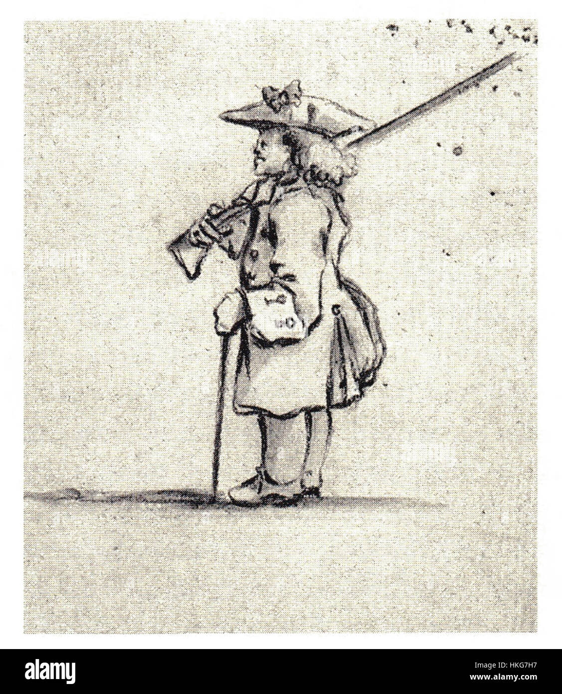 Penicuik Drawing 23 (10) è un pezzo della collezione di disegni di storia naturale dell'artista e illustratore scozzese Penicuik. Il disegno mostra l'acuta osservazione dell'artista sui soggetti botanici, rappresentando la precisione dell'illustrazione scientifica del XVIII secolo. Foto Stock