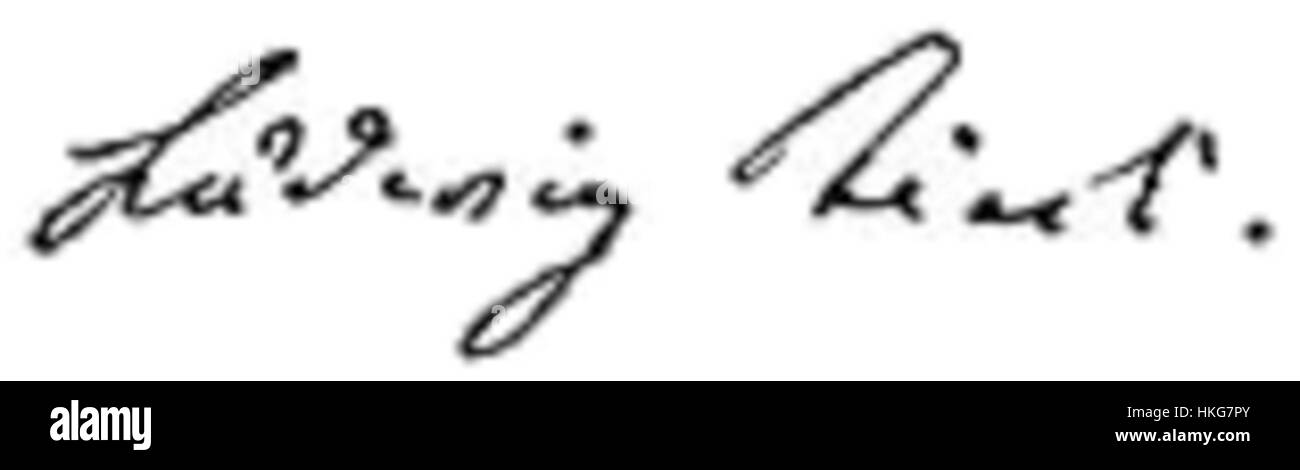 La firma di Ludwig Tieck, un importante scrittore e artista romantico tedesco, è presente in questo pezzo. Tieck era noto per le sue opere letterarie e i suoi contributi al movimento romantico tedesco, combinando poesia e arte visiva. Foto Stock