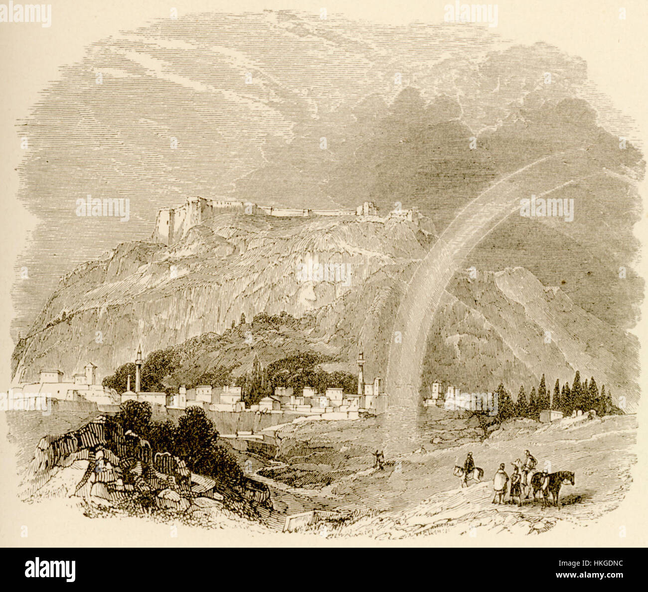 Questo schizzo di Daniel Wordsworth Christopher del 1882 raffigura la battaglia di Pharsalus, un conflitto decisivo nella guerra civile romana tra Giulio Cesare e Pompeo il grande. L'opera d'arte cattura la tensione e la portata dell'antica battaglia, illustrando la strategia militare storica e la guerra antica. Foto Stock