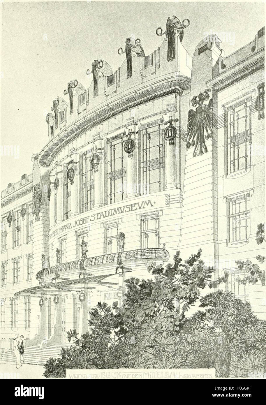 L'Entwurf Historische Museum Wien è un concetto di design per il Museo storico di Vienna. L'immagine mostra una visione della struttura architettonica del museo, sottolineandone il valore culturale e storico come spazio per preservare la ricca storia austriaca. Il design riflette lo stile architettonico viennese e il suo ruolo nel preservare il patrimonio nazionale. Foto Stock