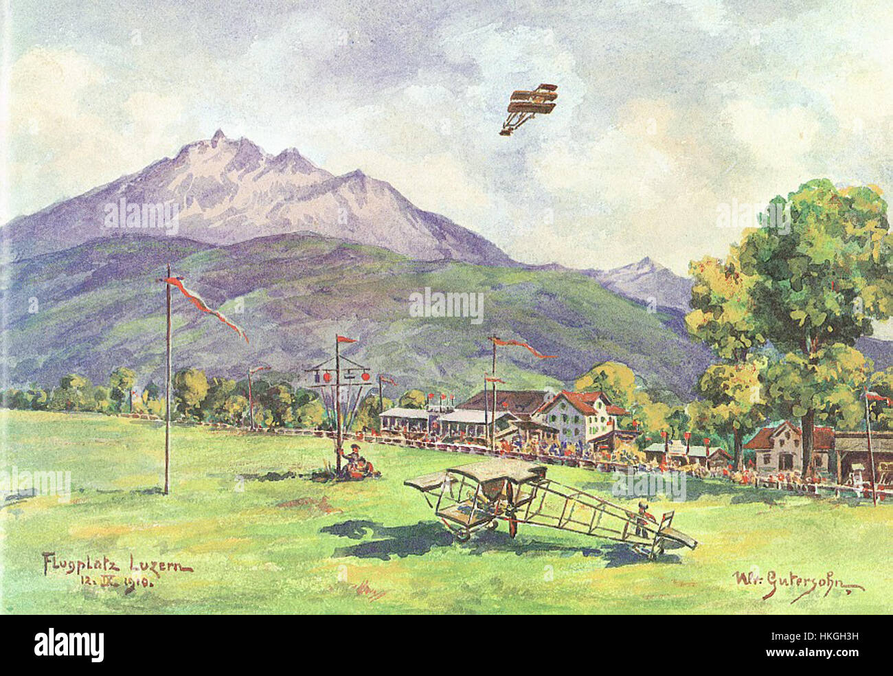 "Fruhzeit Fliegerei" di Ulrich Gutersohn esplora l'aviazione antica, illustrando gli inizi della tecnologia di volo all'inizio del XX secolo, mostrando l'innovazione e l'entusiasmo di quell'epoca. Foto Stock