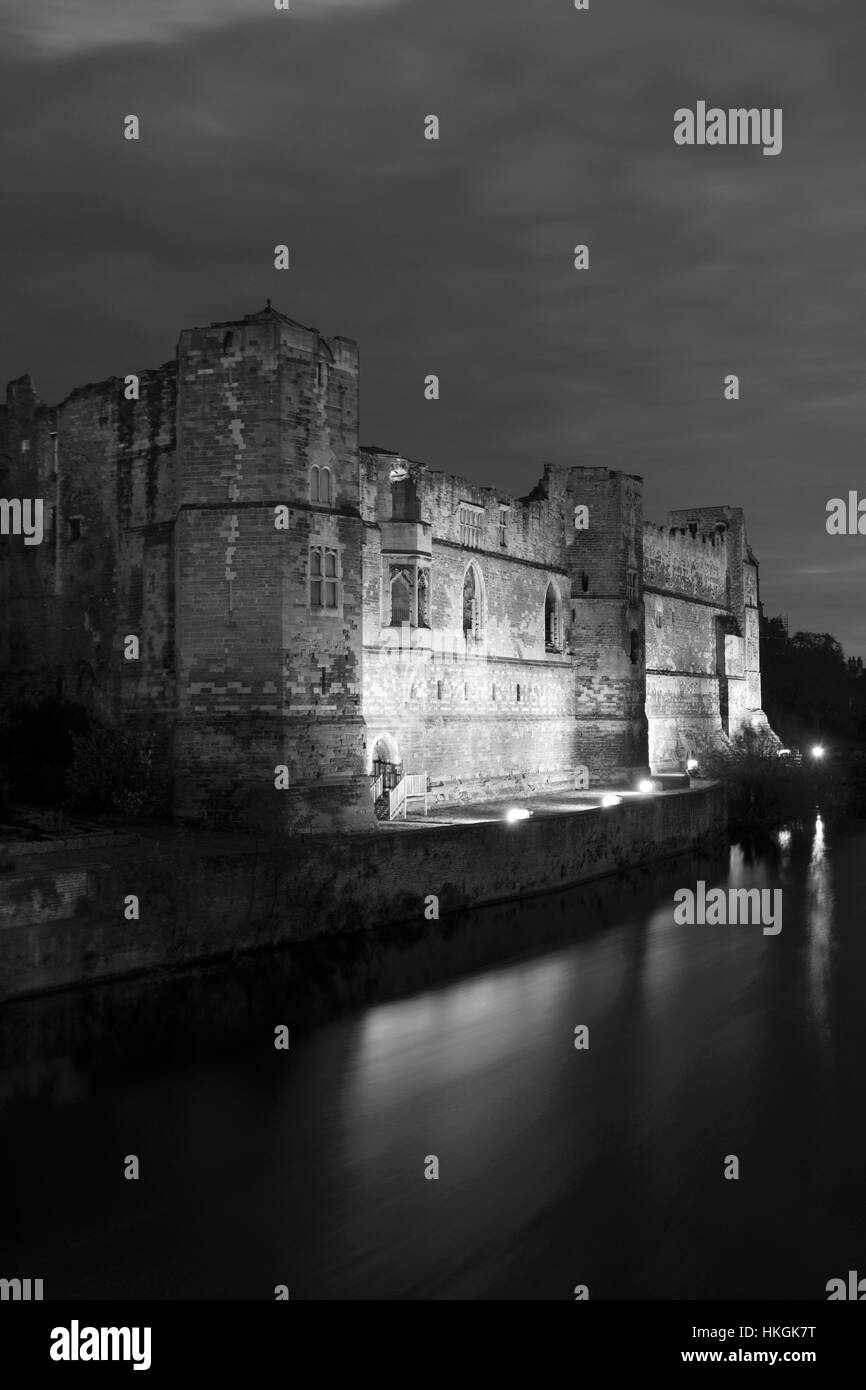 In inverno la neve, Newark Castle, Newark on Trent, Nottinghamshire, Gran Bretagna, Regno Unito Foto Stock