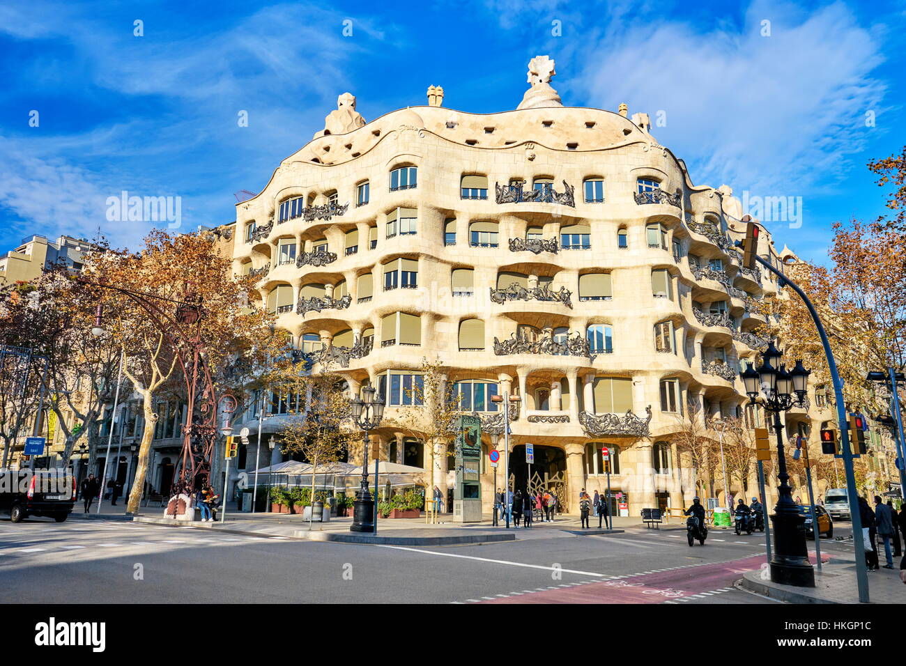 La Pedrera progettazione edilizia di Antoni Gaudì Barcellona, in Catalogna, Spagna Foto Stock