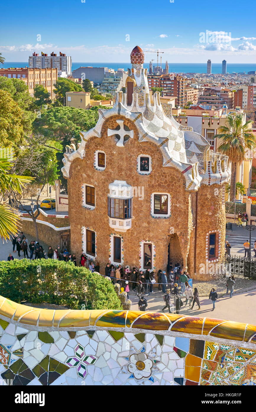 Parco Guell, Barcellona, Spagna Foto Stock