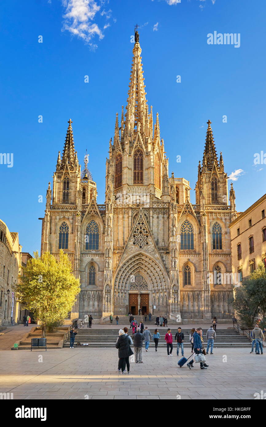 La cattedrale di Barcellona, Barri Ghotic trimestre, Catalogna, Spagna Foto Stock