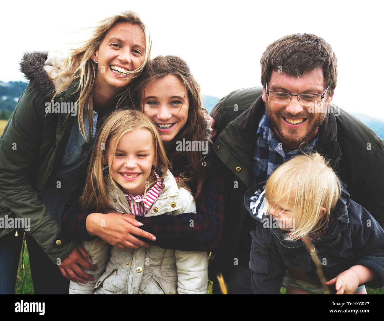Generazioni della famiglia genitorialità stare insieme il concetto di rilassamento Foto Stock
