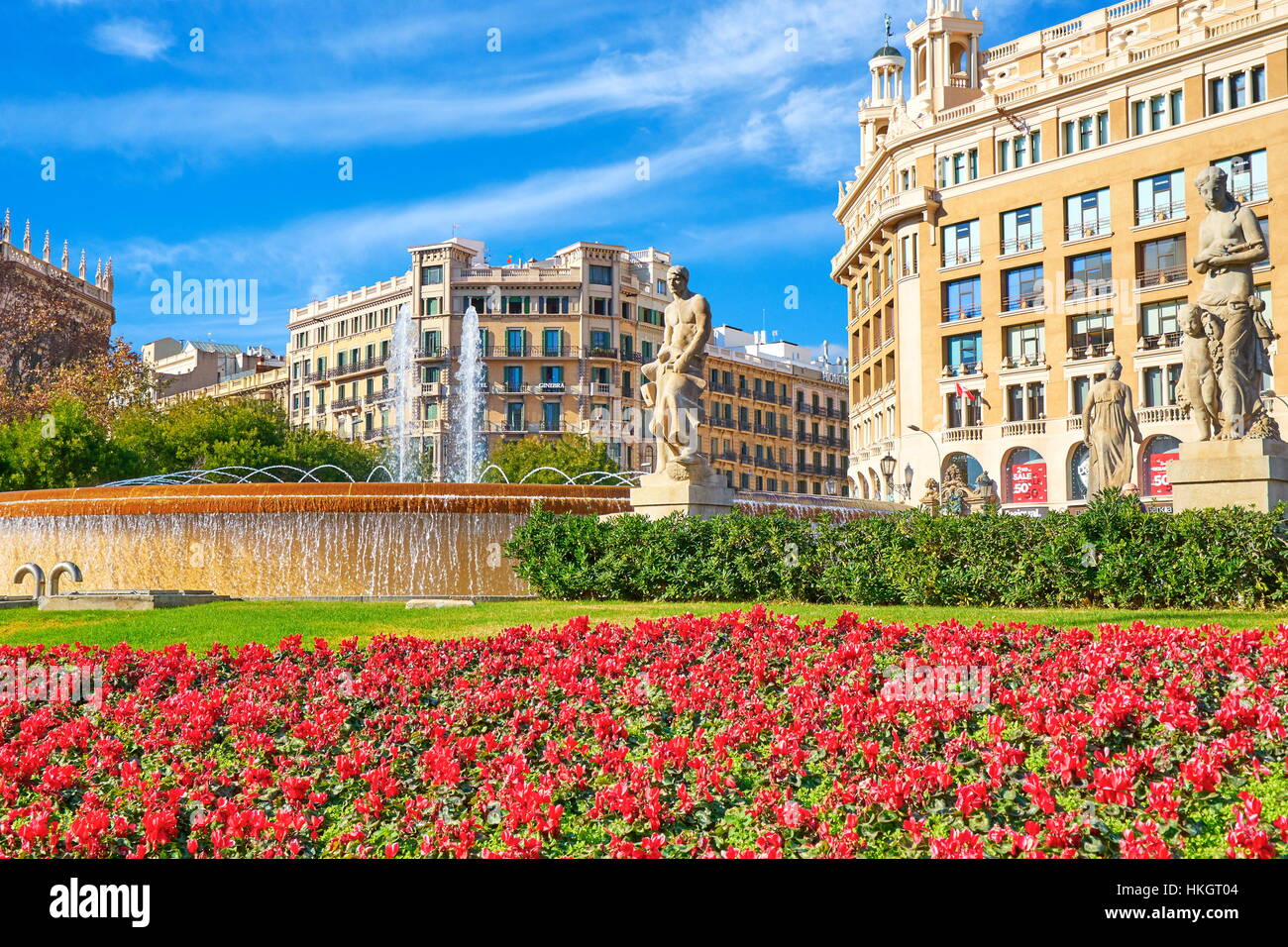 Catalonia square, Barcellona, in Catalogna, Spagna Foto Stock