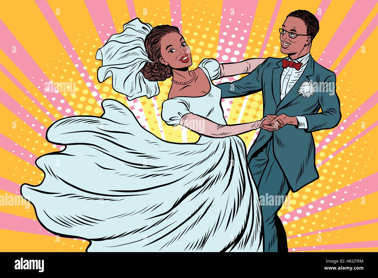 Ballo di nozze sposa e lo sposo Illustrazione Vettoriale