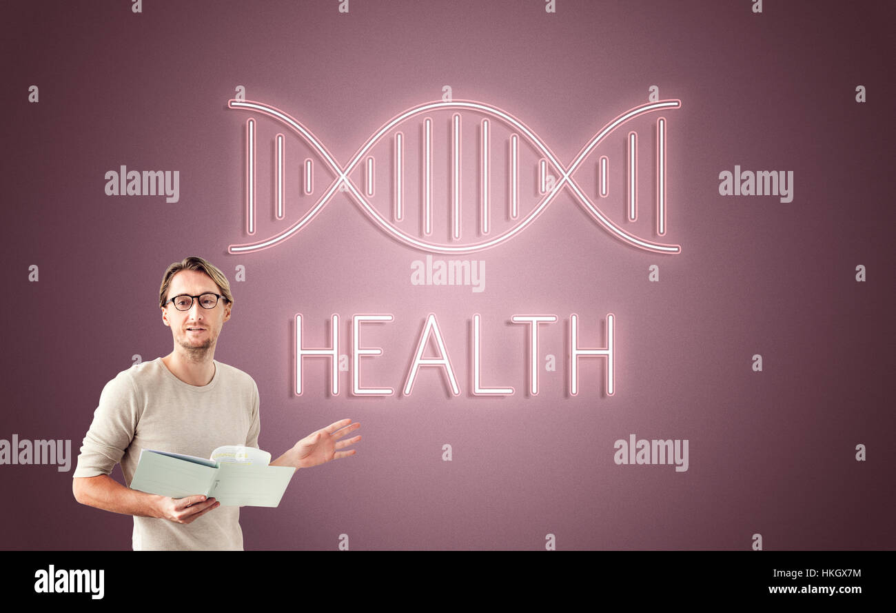 La salute la struttura del DNA il concetto di simbolo Foto Stock