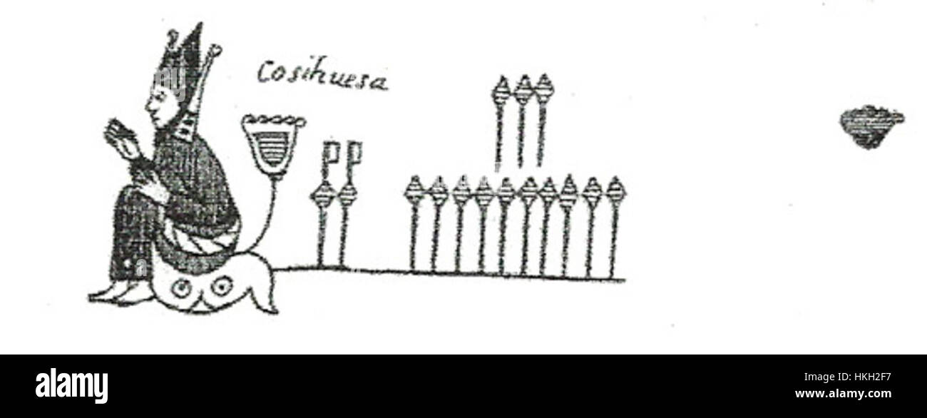 "Cosijoeza" è un'opera d'arte che raffigura la figura storica della cultura zapoteca. Il dipinto o la scultura cattura l'importanza di questa figura nella società zapoteca, offrendo una visione dell'arte e della cultura mesoamericana precolombiana. Foto Stock