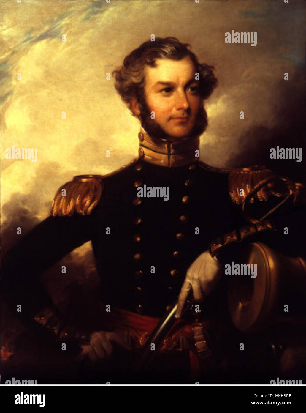 Questo ritratto storico cattura il colonnello Augustus James Pleasonton, una figura di spicco nella storia americana nota per la sua leadership militare durante la guerra civile. Foto Stock