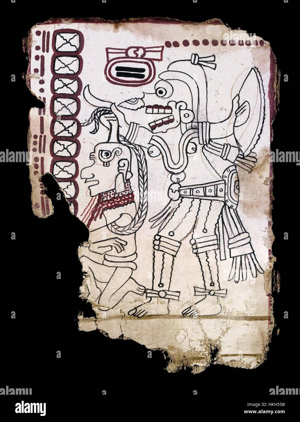 Il codice Grollier è un antico manoscritto che mostra dipinti e schizzi dettagliati dell'America precolombiana. Le sue opere d'arte offrono preziose informazioni sulle culture e le credenze indigene del periodo. Foto Stock