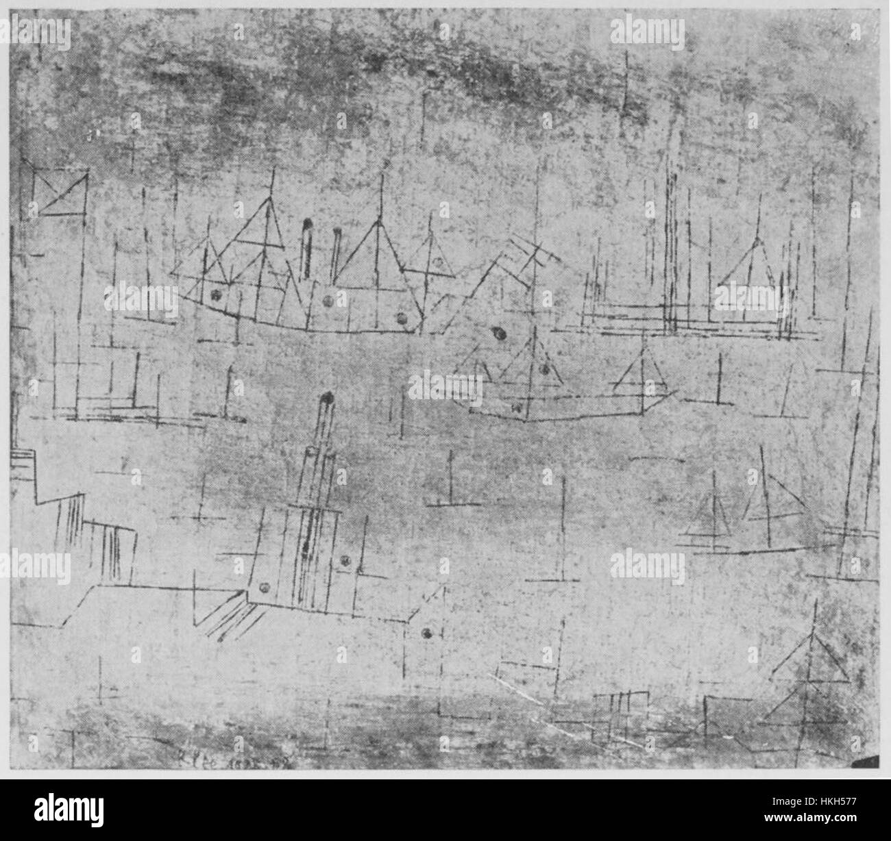 L'illustrazione "Crevel" di Paul Klee del 1930 esemplifica il suo stile unico, combinando surrealismo ed espressionismo astratto. Il pezzo offre un'esperienza visiva fantasiosa che riflette l'esplorazione di Klee dei paesaggi emozionali interiori. Foto Stock L'illustrazione "Crevel" di Paul Klee del 1930 esemplifica il suo stile unico, combinando surrealismo ed espressionismo astratto. Il pezzo offre un'esperienza visiva fantasiosa che riflette l'esplorazione di Klee dei paesaggi emozionali interiori. Foto Stock