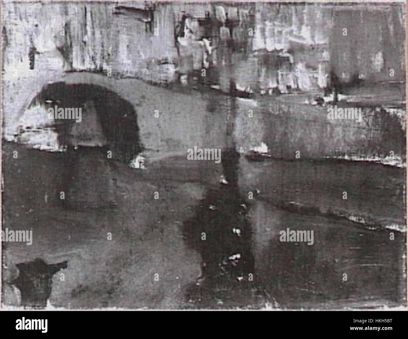 Questo dipinto di George Hendrik Breitner cattura una vista del canale Singel a Paleisstraat ad Amsterdam, raffigurando la vivace scena urbana e la dinamica vita di strada della città. Foto Stock