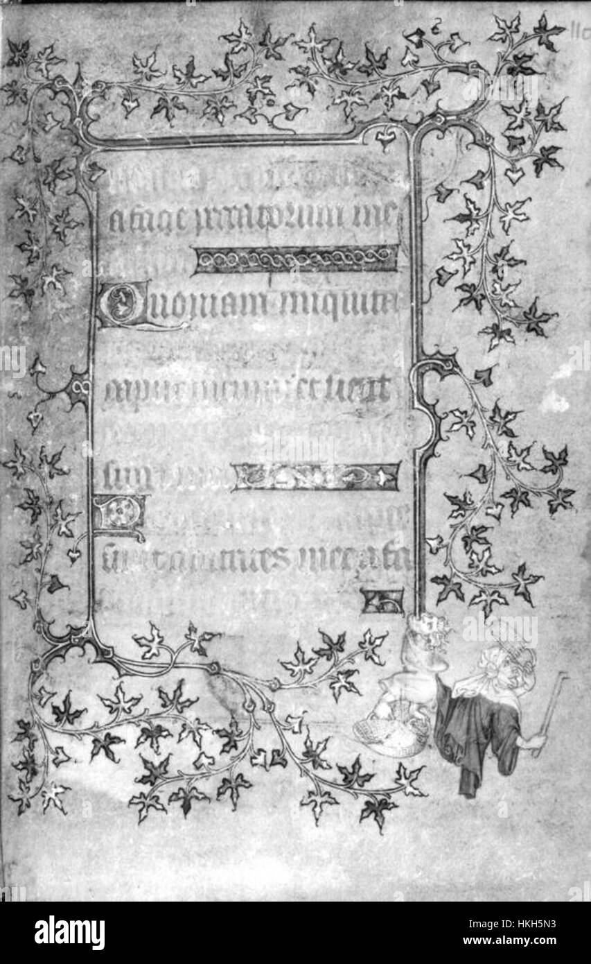 Il Libro delle ore di Yolande delle Fiandre IV è uno squisito manoscritto miniato. Conosciuto per le sue dettagliate opere d'arte, il manoscritto è un importante manufatto storico religioso che riflette la cultura artistica del XIV secolo. Foto Stock