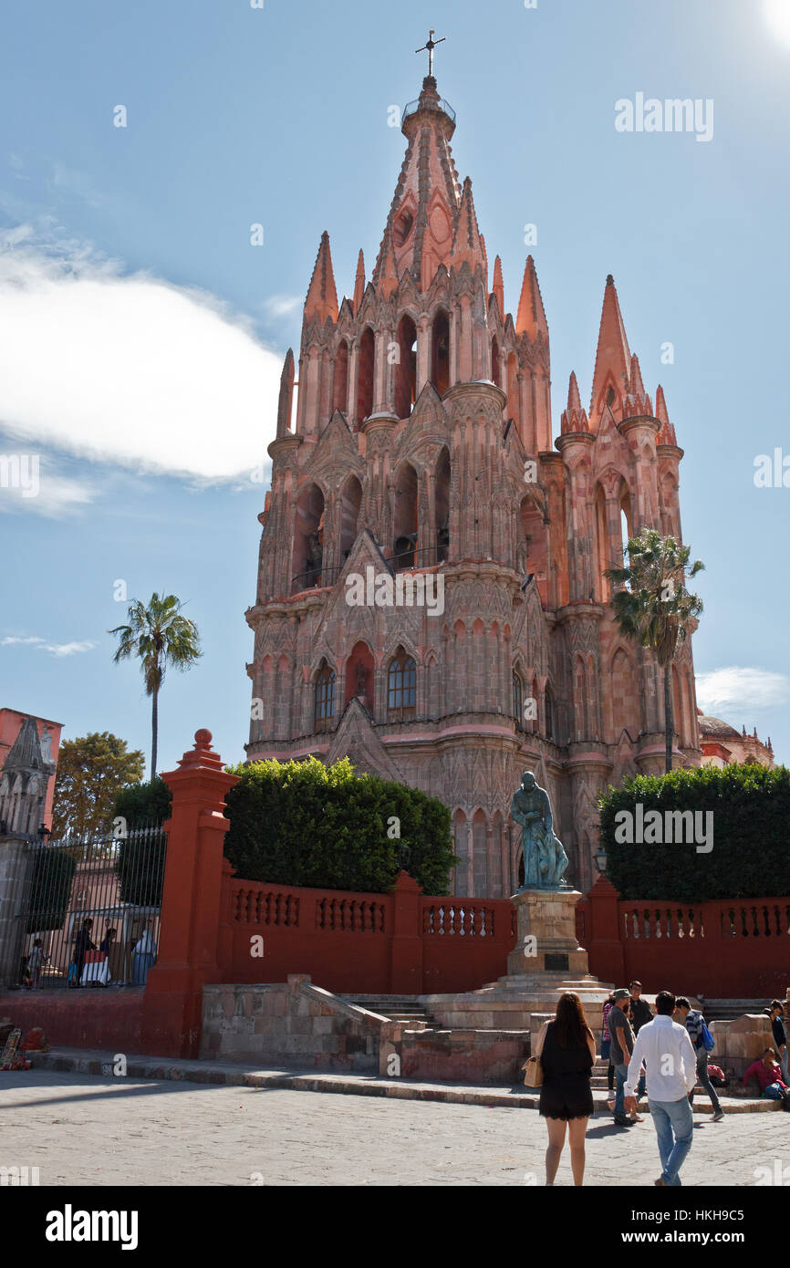 Parroquia de San Miguel Arcangel, San Miguel De Allende, Messico Foto Stock